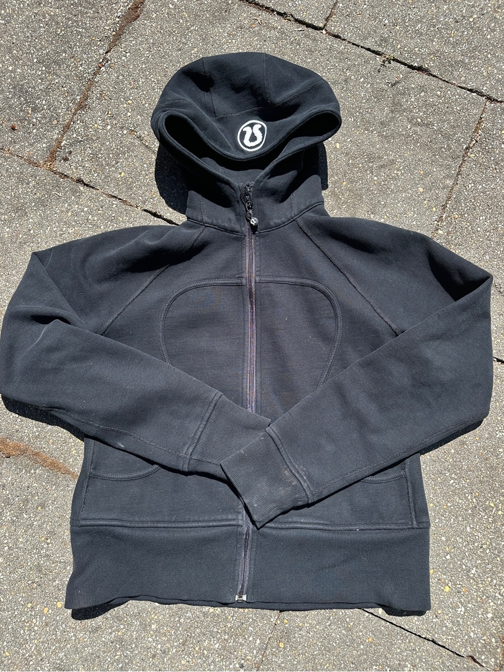 Lululemon Black Full Zip Scuba Hoodie Jacket Size 10 As-Is
